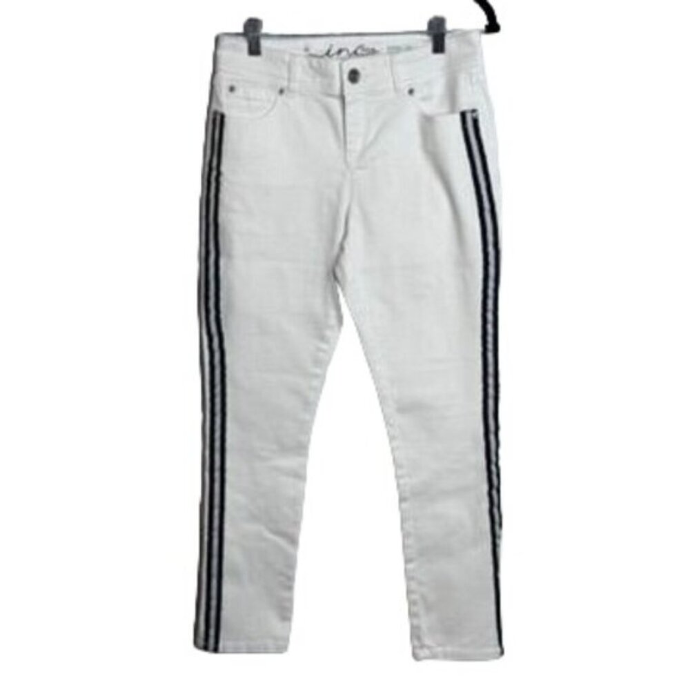 INC International Concepts Women Denim White Skinny Leg Regular Fit Ankle Size 4